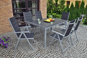 Zestaw mebli Ibiza Silver / Black 6+1